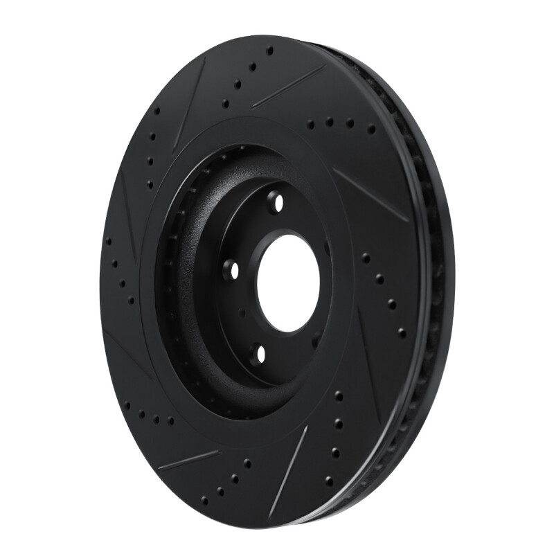 Infiniti QX50 Brake Rotor (1) - Front Right - R1 Concepts - Drilled & Slotted - Black - `19-`24